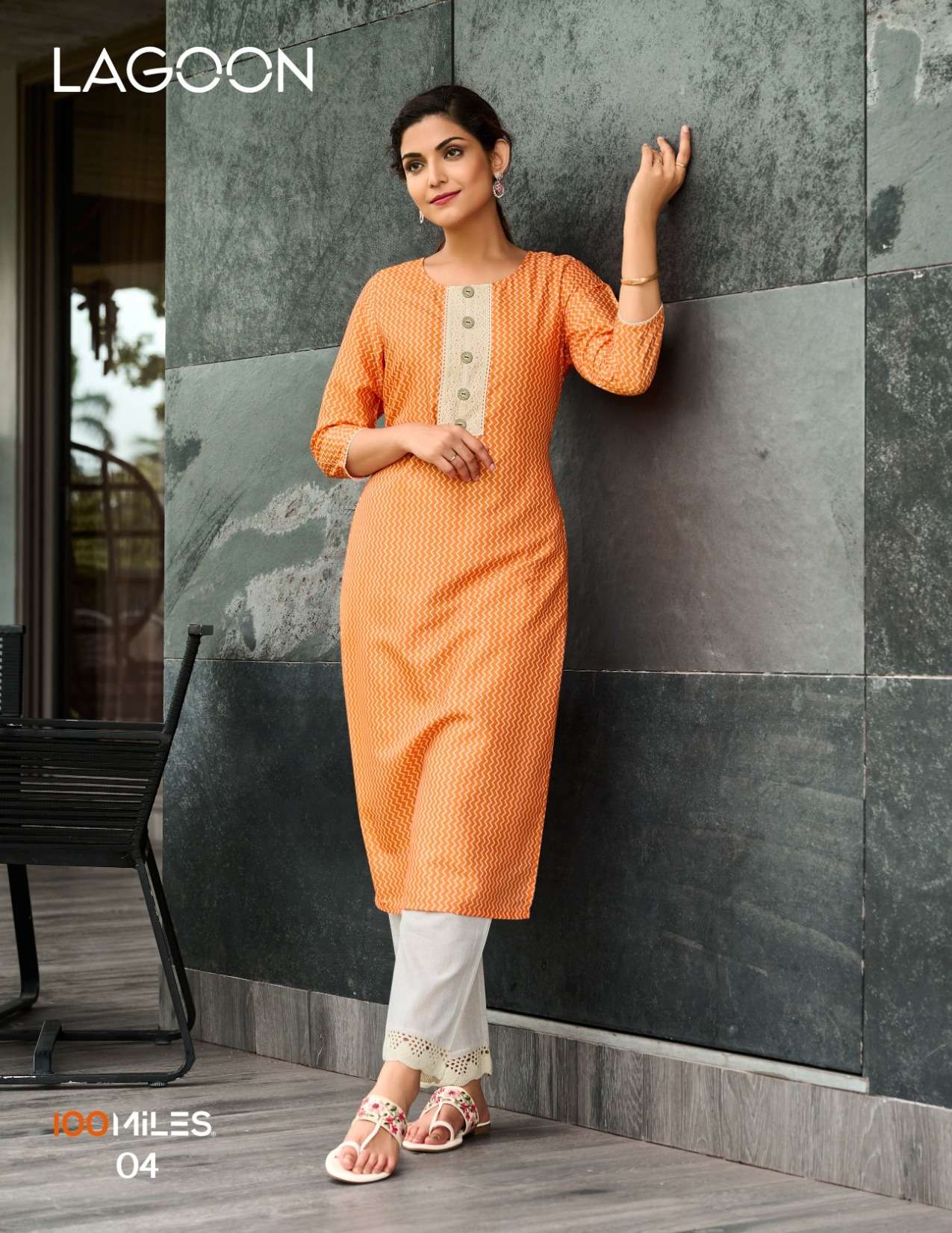 LAGOON BY 100 MILES 01 TO 04 SERIES COTTON EMBROIDERY KURTIS 