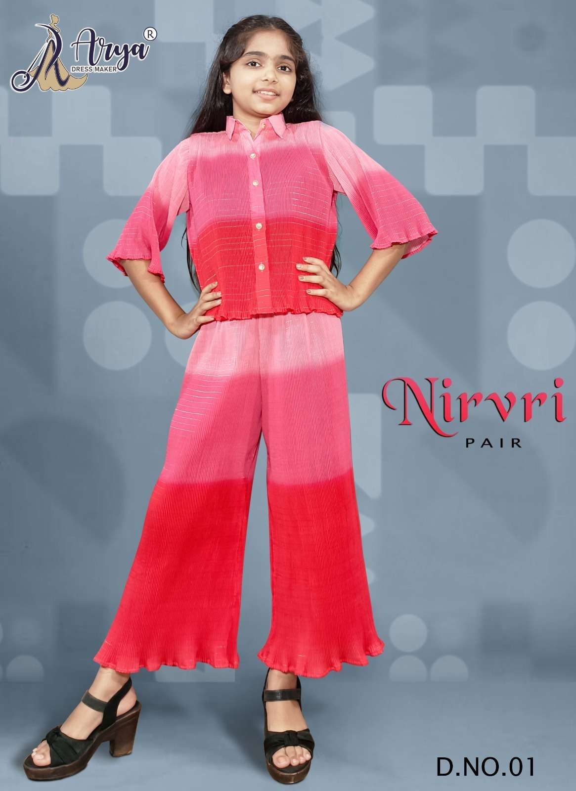 NIRVRI BY ARYA DRESS MAKER 01 TO 04 SERIES MUSLIN SHIRT AND PLAZZO 