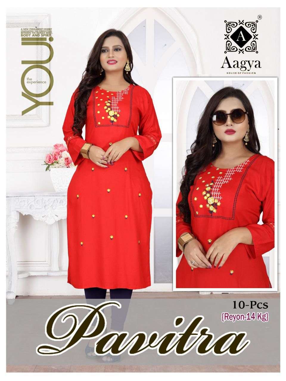 PAVITRA BY AAGYA 001 TO 010 SERIES HEAVY RAYON KURTIS