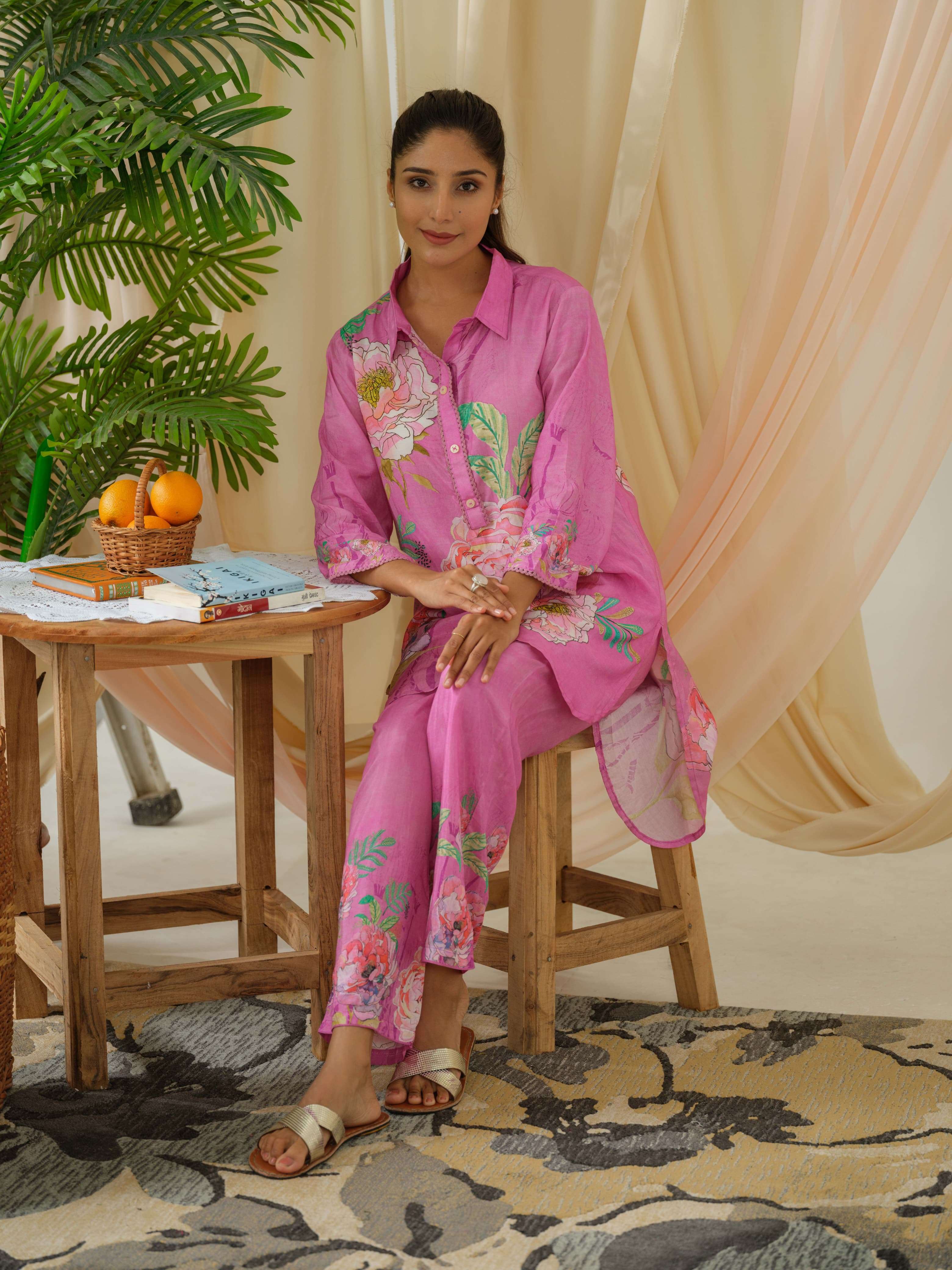 2322 COLOUR BY PSYNA DESIGNER MUSLIN CASUAL CO-ORD SET