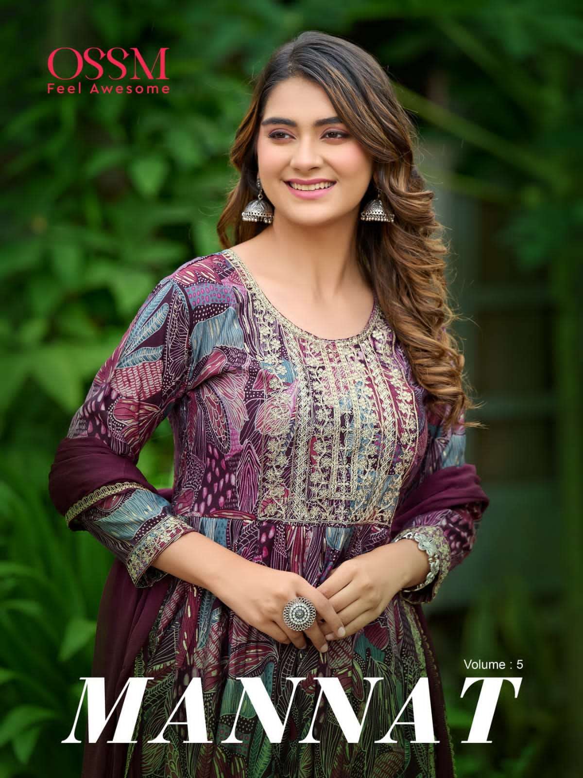 MANNAT VOL-5 BY OSSM 501 TO 506 SERIES CHANDERI EMBROIDERY STITCHED DRESSES