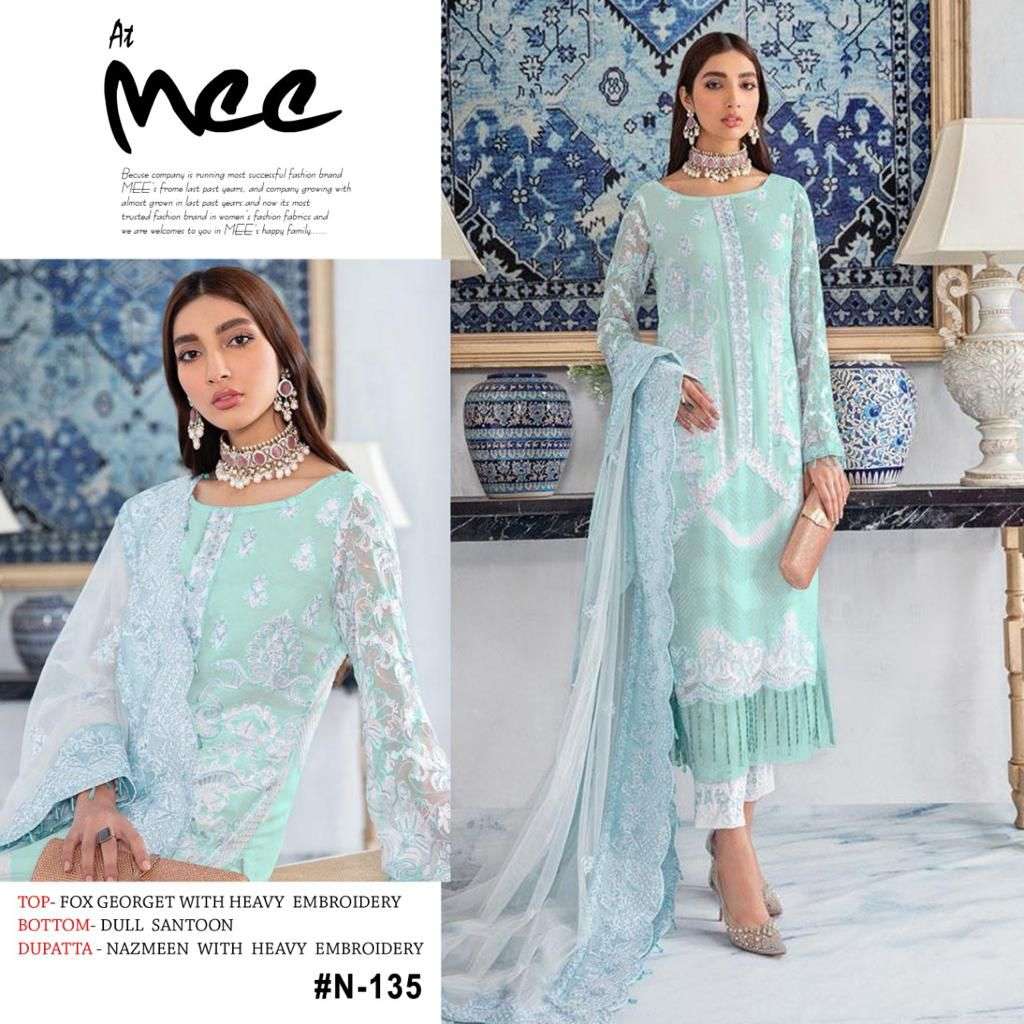 ME-135 SALE COLLECTION BY ASLIWHOLESALE GEORGETTE PAKISTANI DRESSES