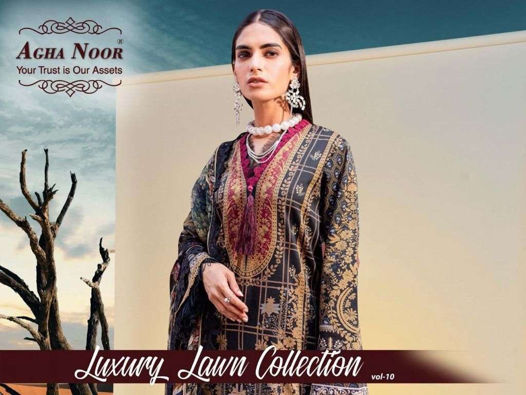 AGHA NOOR VOL-10 BY AGHA NOOR 10001 TO 10008 SERIES LAWN COTTON PAKISTANI DRESSES