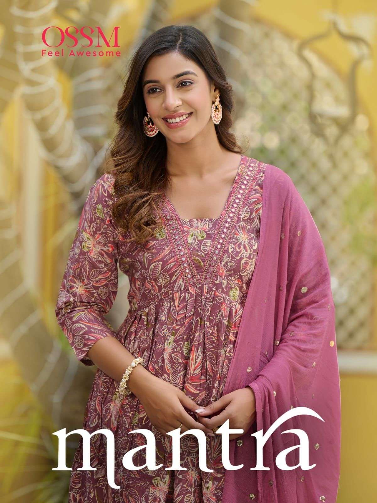 MANTRA BY OSSM 101 TO 106 SERIES CHANDERI EMBROIDERY STITCHED DRESSES