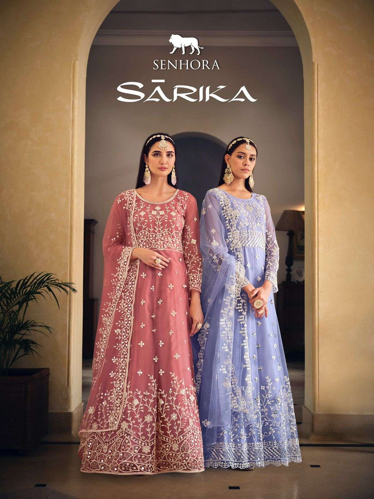 SARIKA BY SENHORA 3006 TO 3009 BUTTERFLY NET EMBROIDERY DRESSES