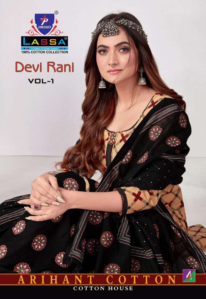 DEVI RANI VOL-1 BY LASSA 1001 TO 1010 SERIES DESIGNER PRINTED COTTON DRESSES