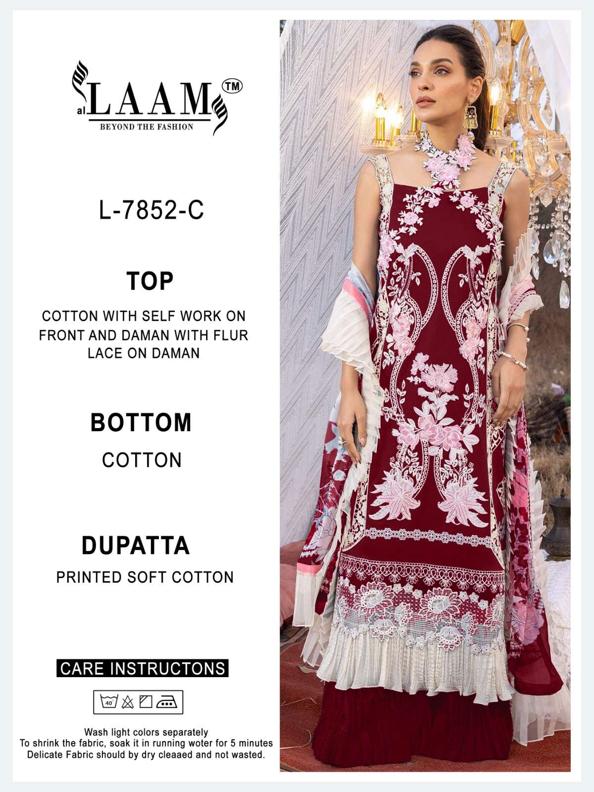 L-7852 COLOURS BY AL LAAM DESIGNER COTTON WORK PAKISTANI DRESSES