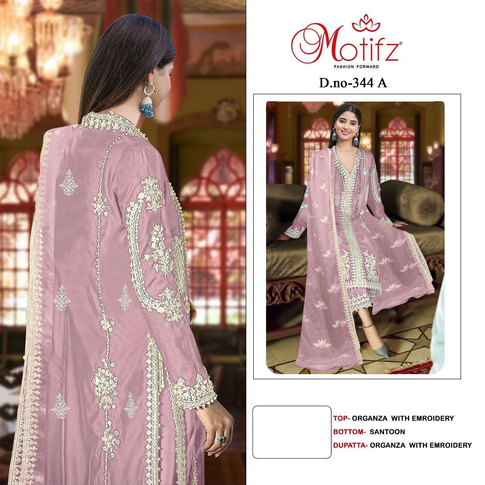 MOTIFZ 344 COLOURS BY MOTIFZ ORGANZA EMBROIDERY PAKISTANI DRESSES