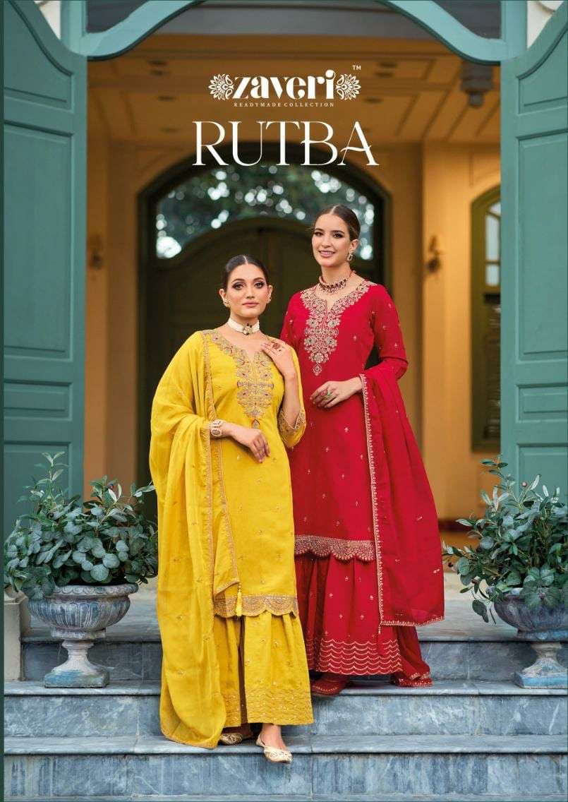 RUTBA BY ZAVERI 1250 TO 1251 SERIES ROMAN SILK WORK STITCHED DRESSES