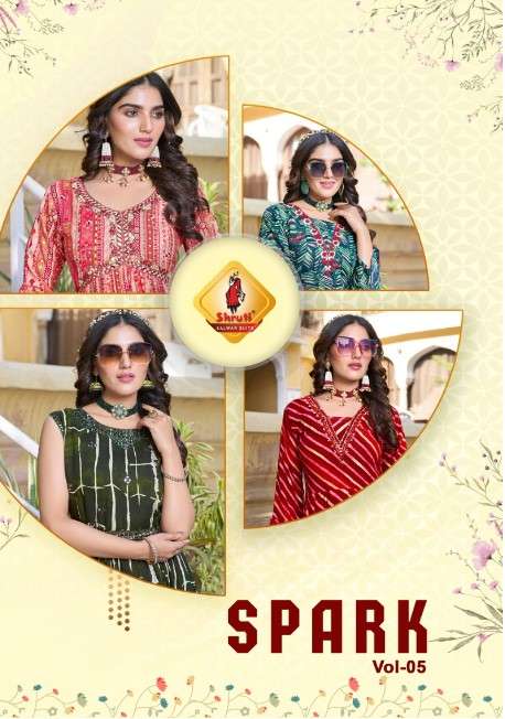spark vol 5 by shruti suits 01 to 04 series viscose modal work gowns 2023 10 17 15 38 06