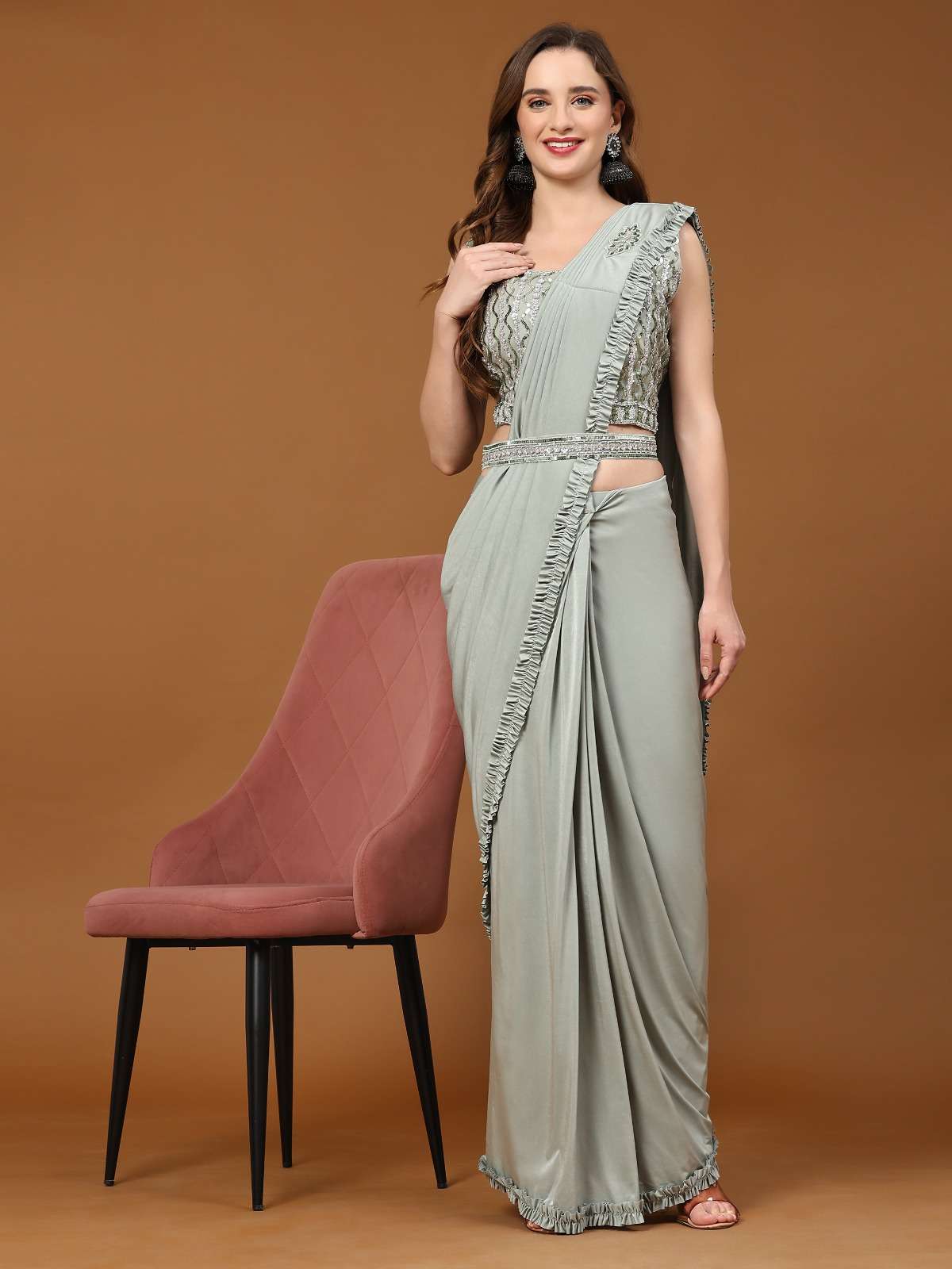 AMOHA 101997 BY AMOHA TRENDZ FANCY IMPORTED FABRIC STITCHED SAREES