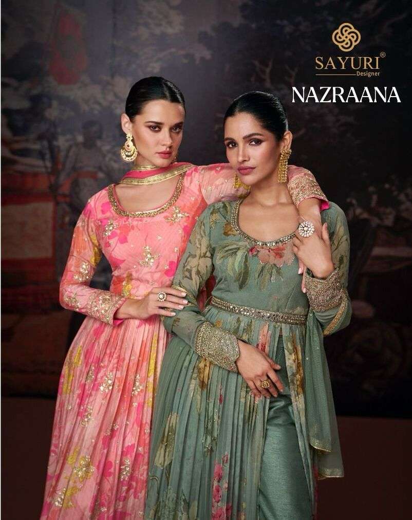 NAZRAANA BY SAYURI 5366 TO 5369 SERIES REAL GEORGETTE EMBROIDERY DRESSES