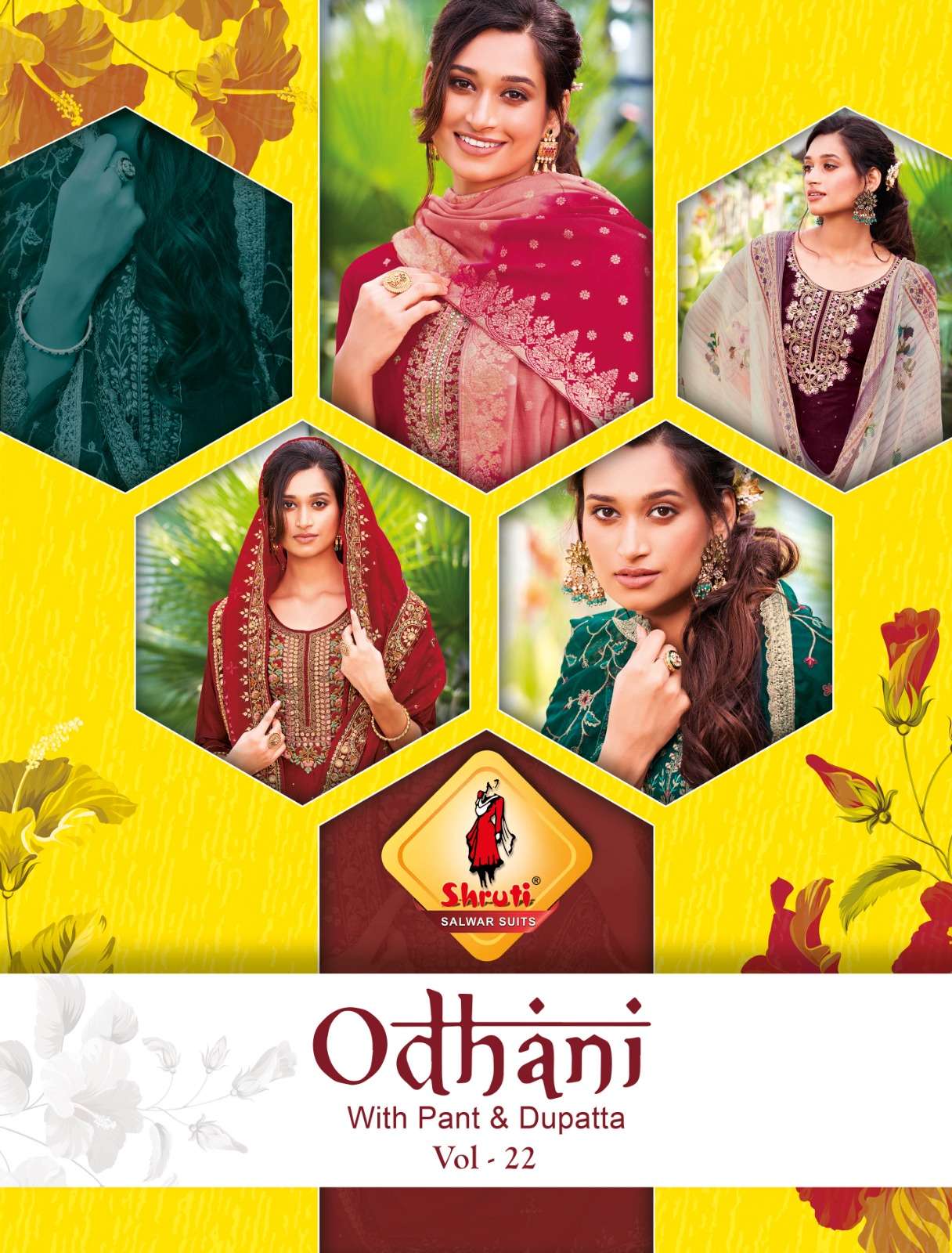 ODHANI VOL-22 BY SHRUTI SUITS 01 TO 04 SERIES VISCOSE VICHITRA WORK DRESSES