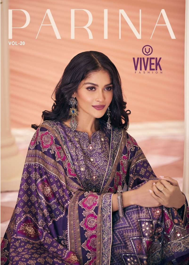 PARINA VOL-20 BY VIVEK FASHION 13301 TO 13306 SERIES PURE PASHMINA DRESSES