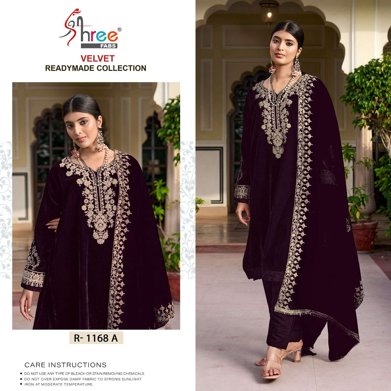 R-1168 COLOURS BY SHREE FABS DESIGNER VELEVT EMBROIDERY STITCHED PAKISTANI DRESSES
