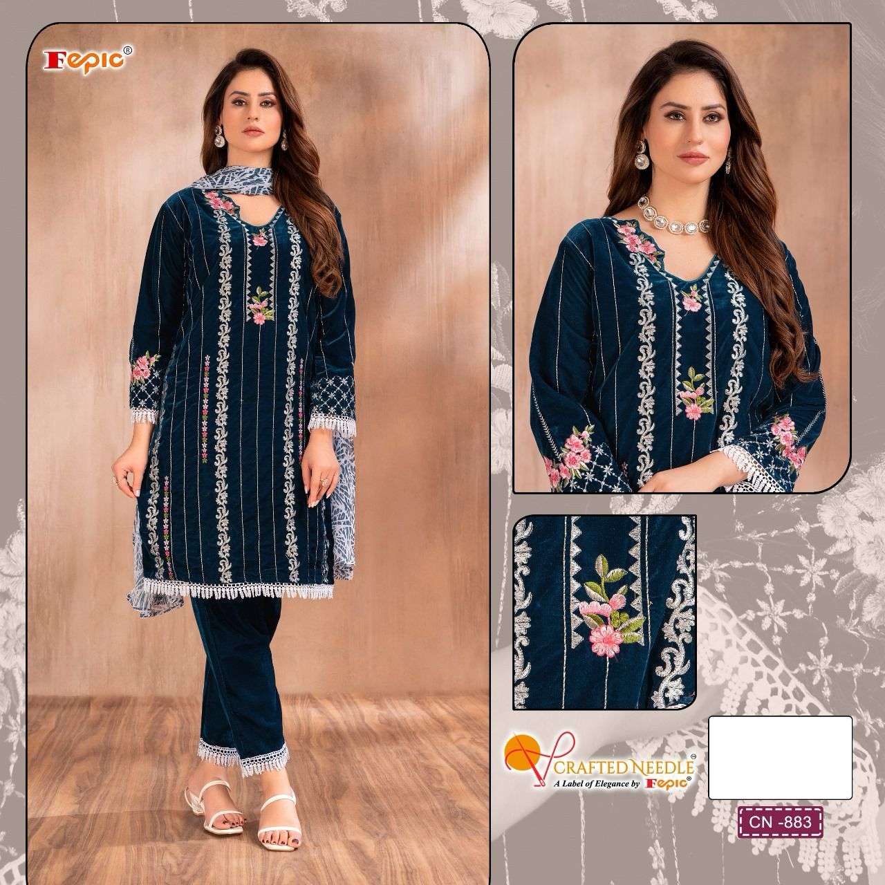 ROSEMEEN CN-883 COLOURS BY FEPIC HEAVY VELVET STICHED PAKISTANI DRESSES