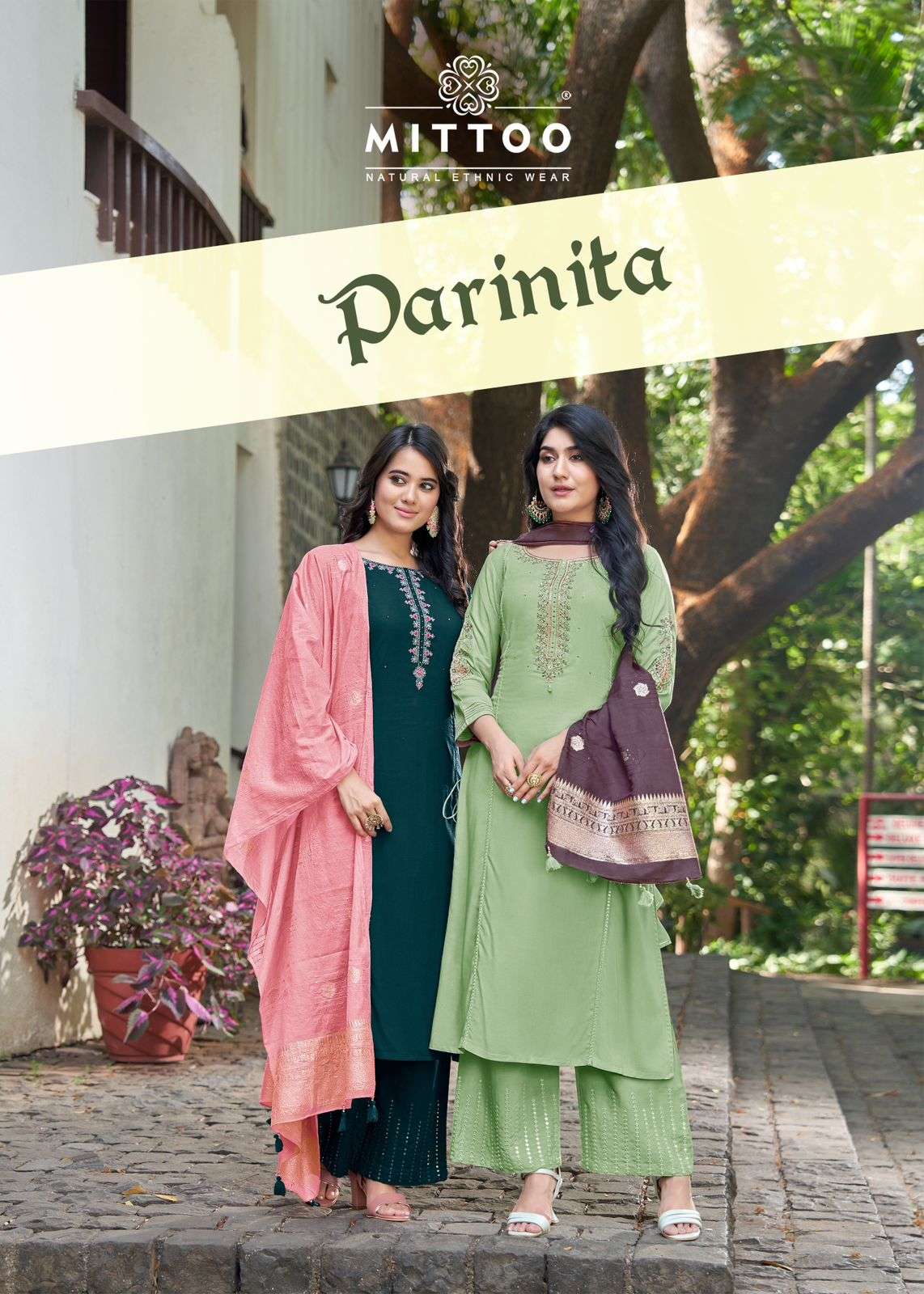 PARNITA BY MITTOO 5001 TO 5006 SERIES FANCY WRINKLE RAYON DRESSES