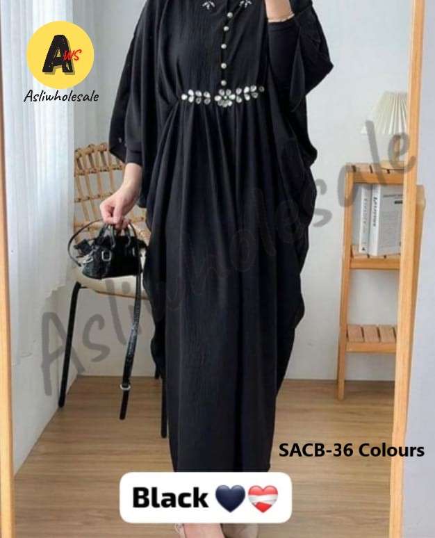 SACB-36 COLOURS BY ASLIWHOLESALE DESIGNER IMPORTED CY CRUSH BURQAS