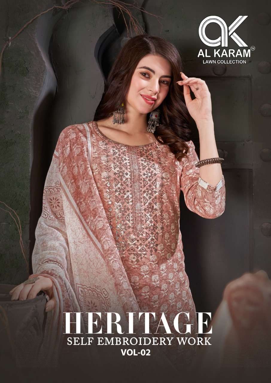 HERITAGE VOL-2 BY AL KARAM 2001 TO 2012 SERIES HEAVY COTTON PRINT DRESSES