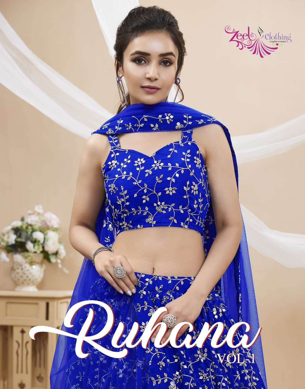 RUHANA VOL-1 BY ZEEL CLOTHING 401 TO 406 SERIES STYLISH GIRLISH LEHENGAS