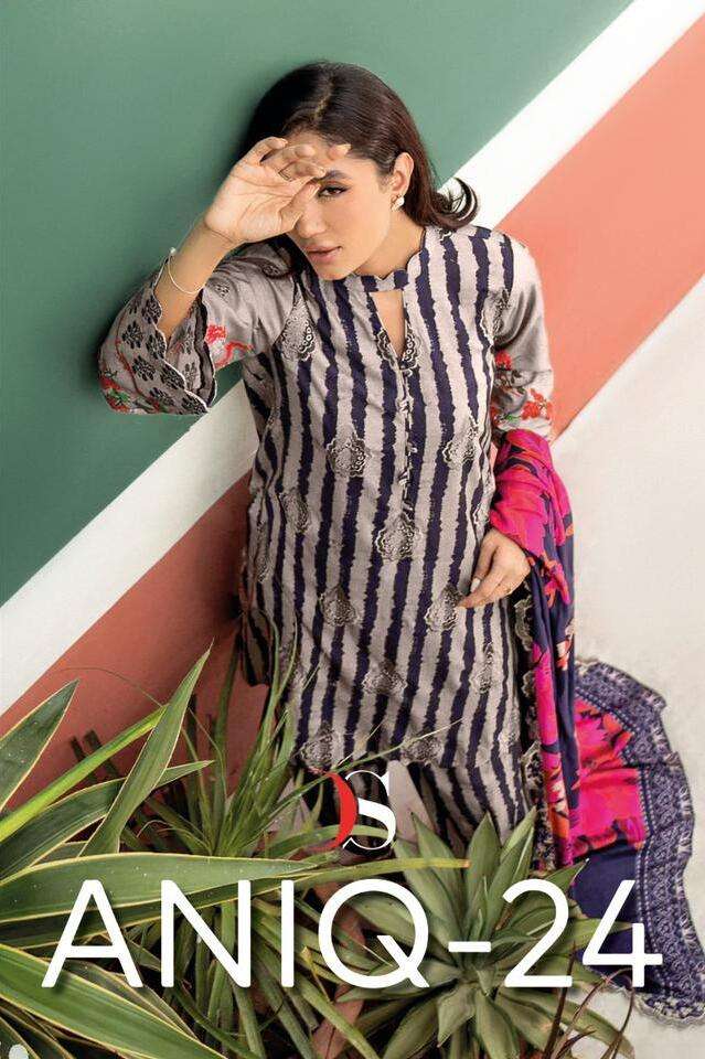 ANIQ VOL-24 BY DEEPSY SUITS 4081 TO 4088 SERIES DESIGNER COTTON PRINTED DRESSES