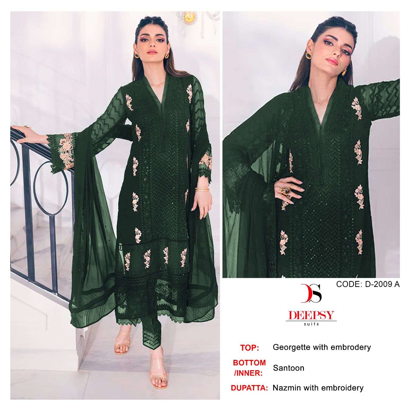 D-2009 COLOURS BY DEEPSY SUITS HEAVY GEORGETTE EMBROIDERY PAKISTANI DRESSES