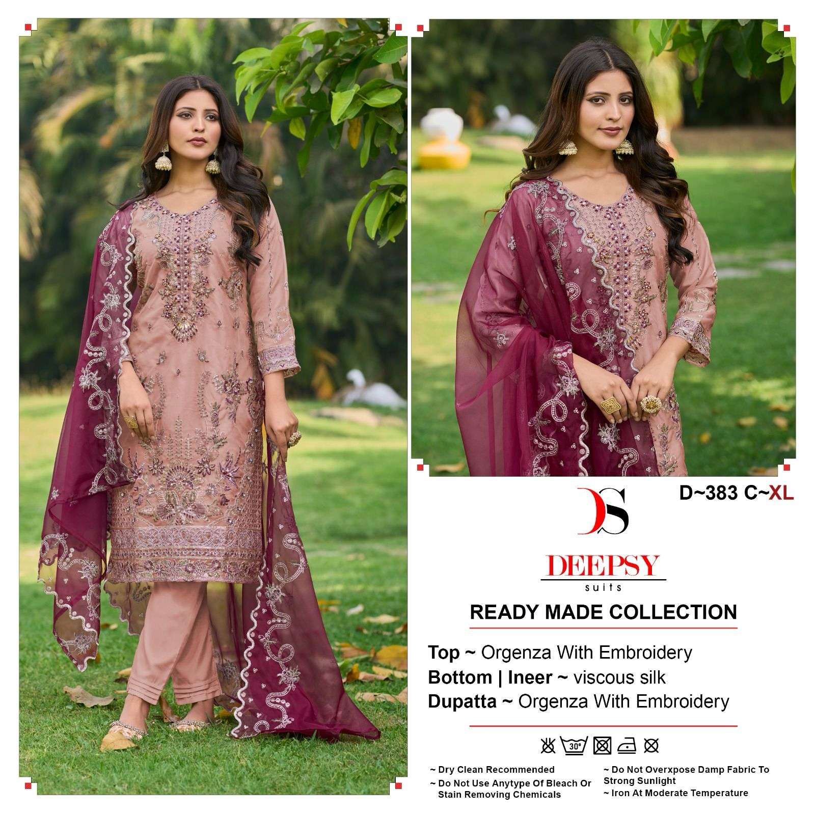 D-383 COLOURS BY DEEPSY SUITS HEAVY ORGANZA EMBROIDERY PAKISTANI DRESSES