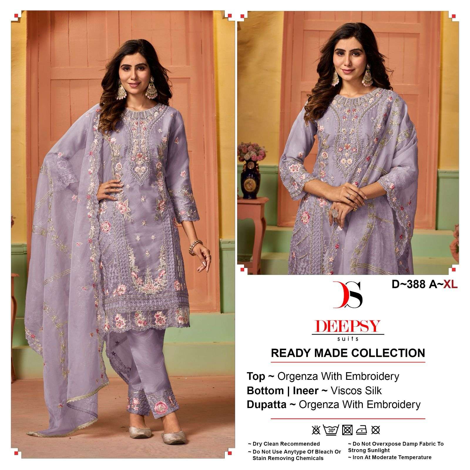 D-388 COLOURS BY DEEPSY SUITS HEAVY ORGANZA EMBROIDERY PAKISTANI DRESSES