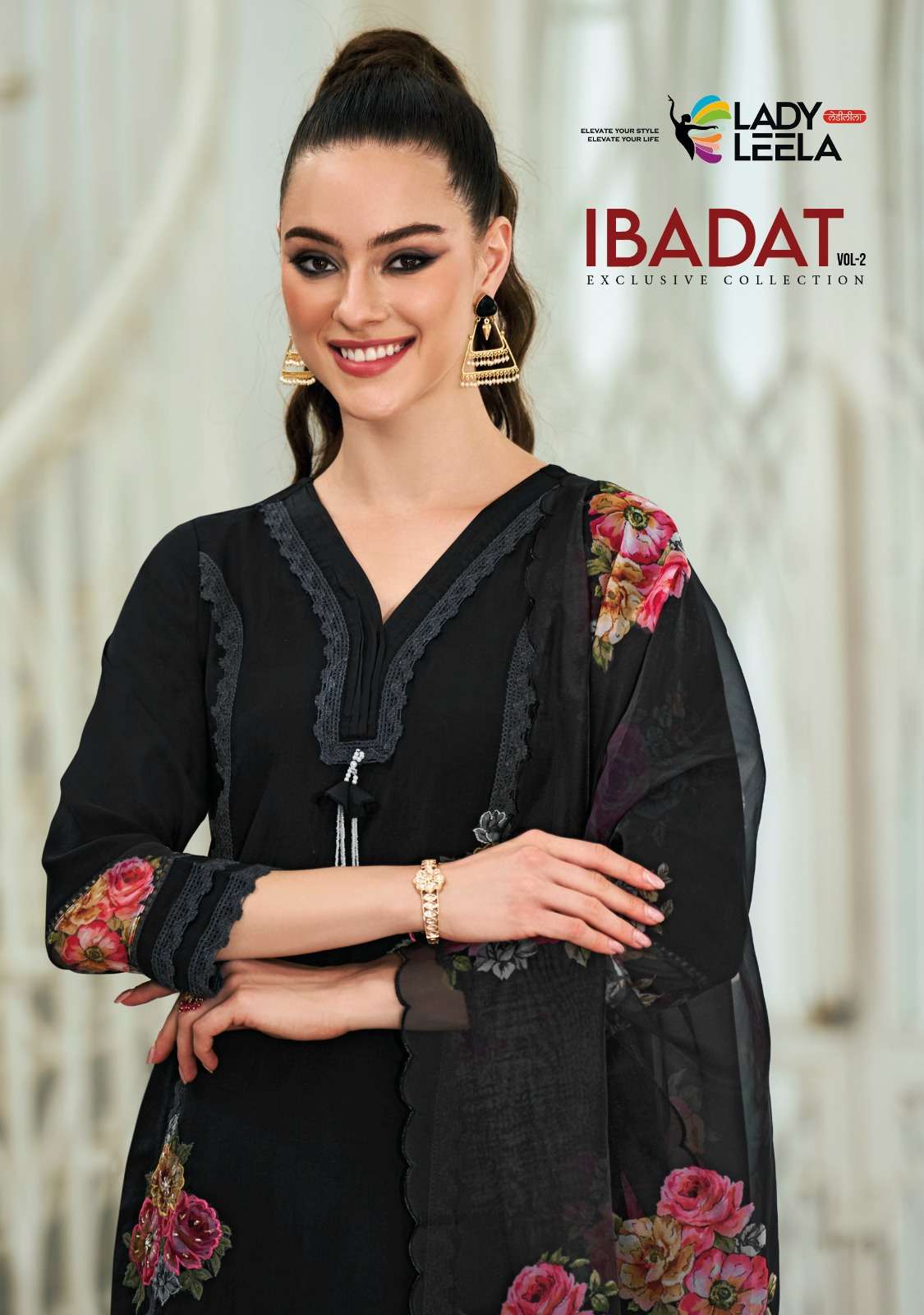 IBADAT VOL-2 BY LADY LEELA 1151 TO 1156 SERIES VISCOSE DIGITAL PRINT DRESSES