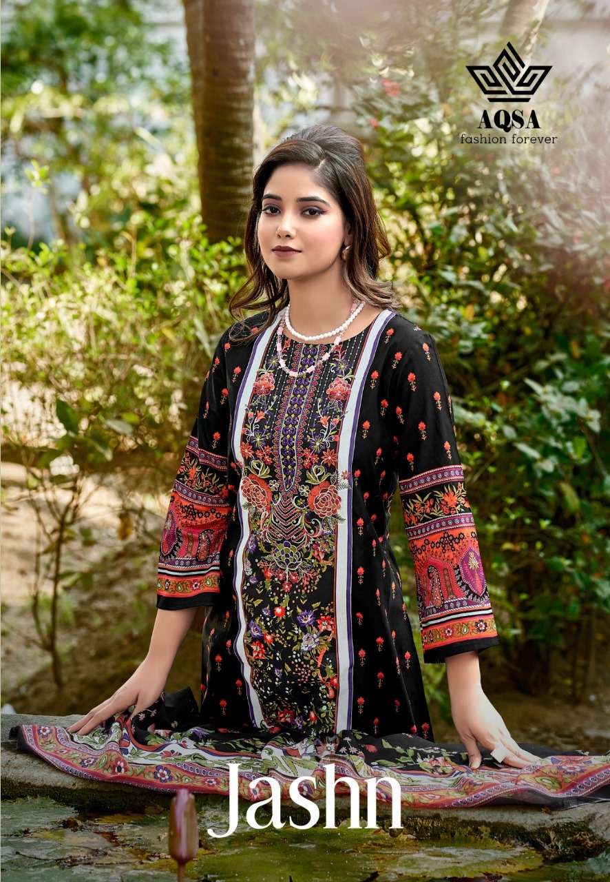 JASHN BY AQSA 10001 TO 10006 SERIES CAMBRIC COTTON EMBROIDERY DRESSES