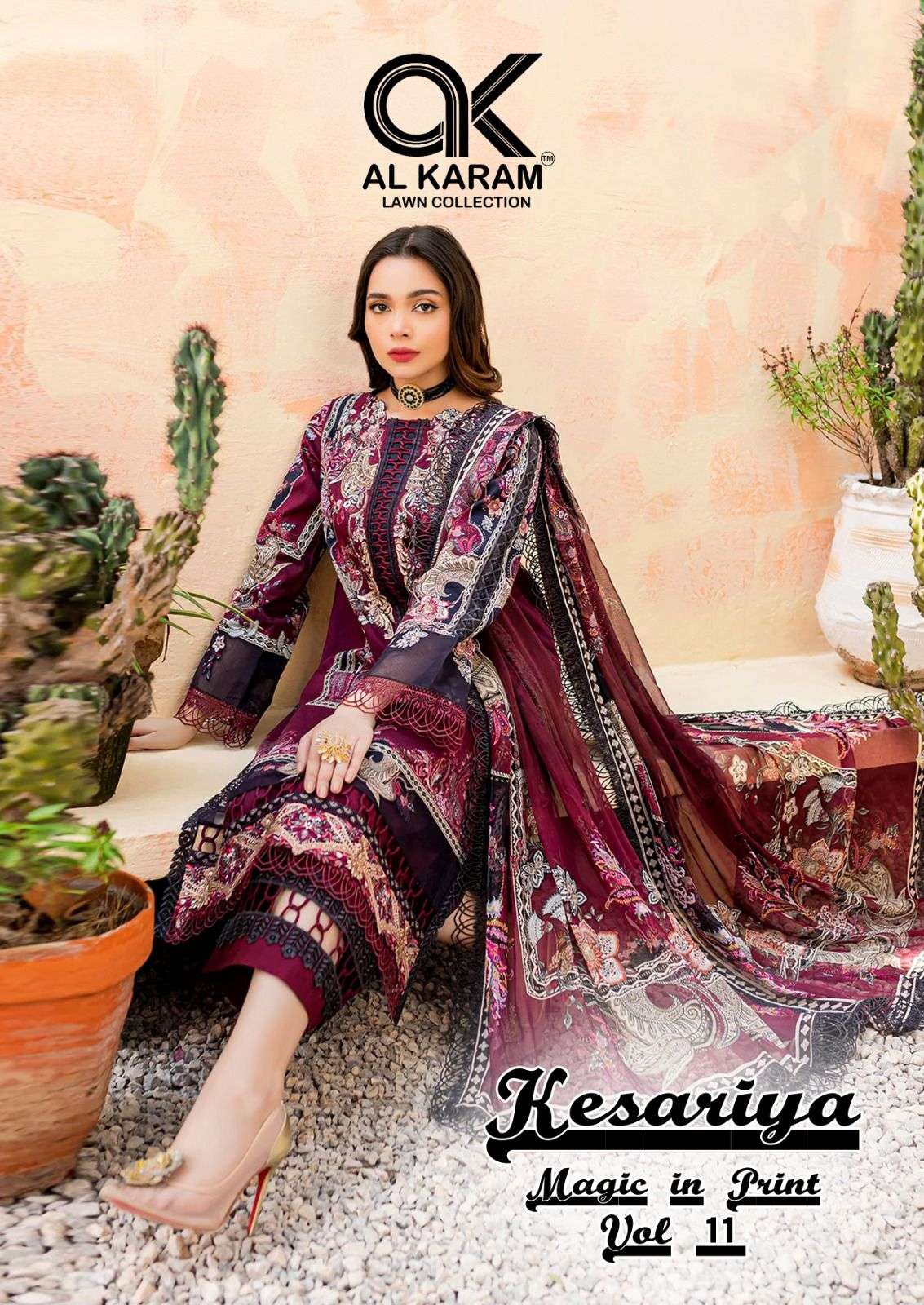 KESARIYA VOL-11 BY AL KARAM 11001 TO 11006 SERIES COTTON PRINTED DRESSES