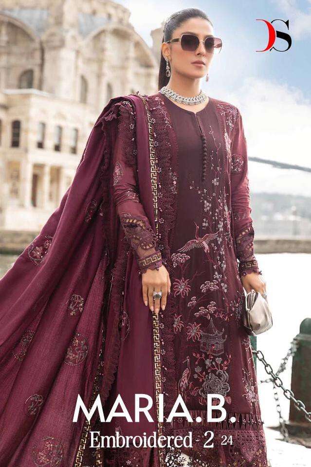 MARIA.B EMBROIDERED 24-2 BY DEEPSY SUITS DESGINER RAYON COTTON EMBROIDERY DRESSES