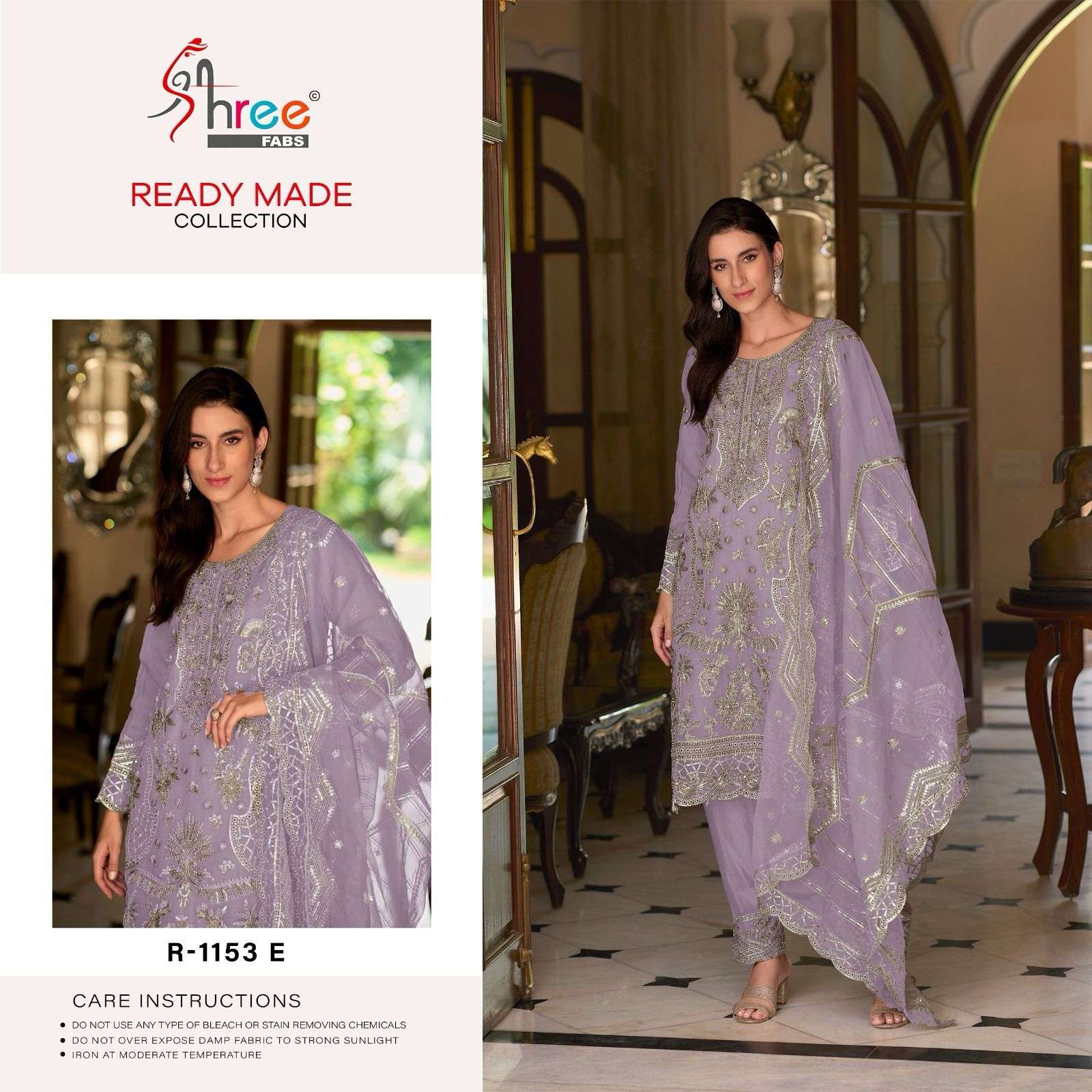 R-1153 COLOURS BY SHREE FABS 1153-E TO 1153-H SERIES ORGANZA PAKISTANI DRESSES