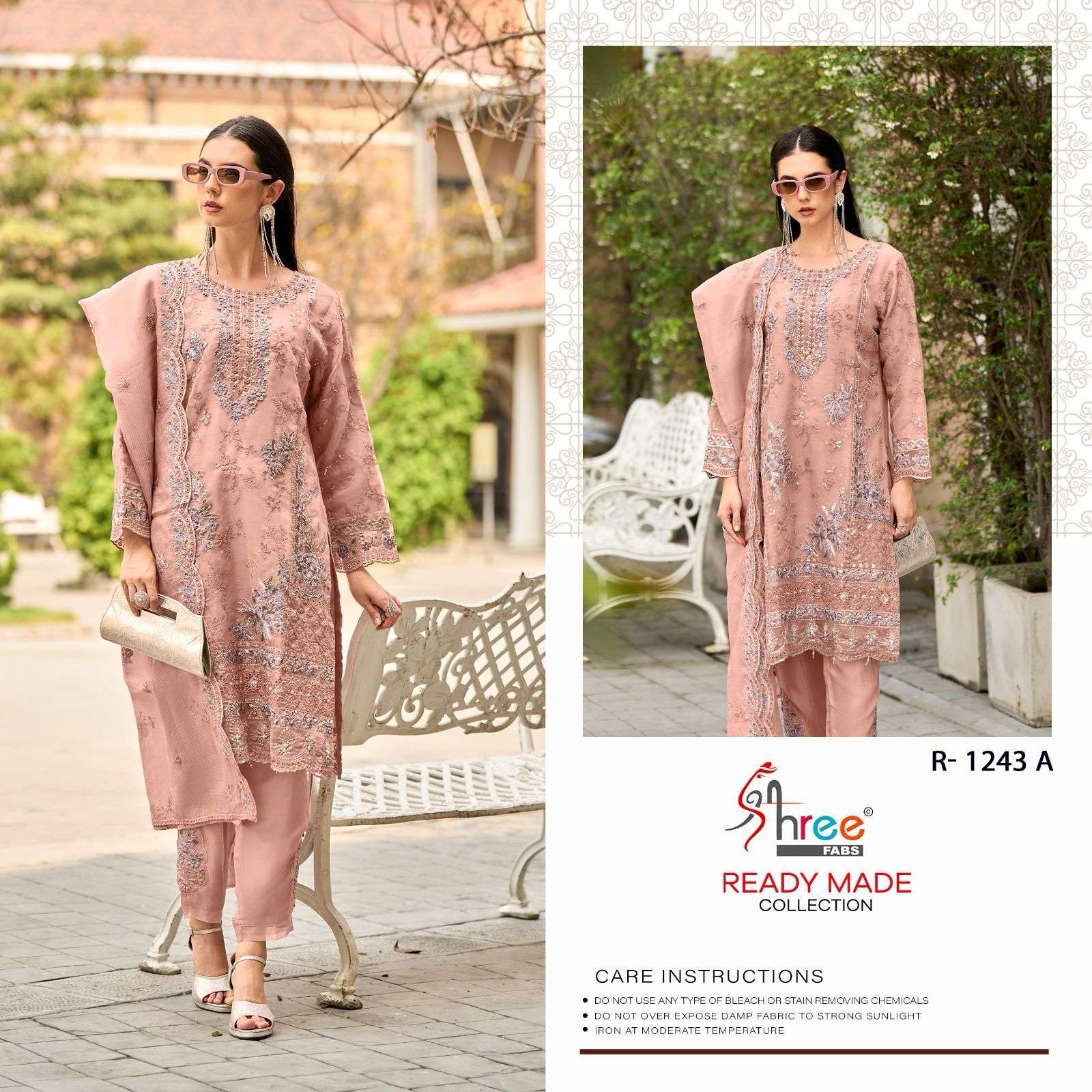 R-1243 NX BY SHREE FABS HEAVY EMBROIDERED ORGANZA PAKISTANI DRESSES