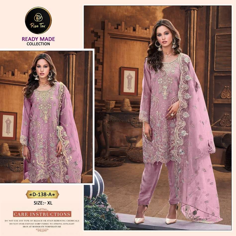 RT 138 NX BY ROSE TEX DESIGNER HEAVY ORGANZA EMBROIDERY PAKISTANI DRESSES