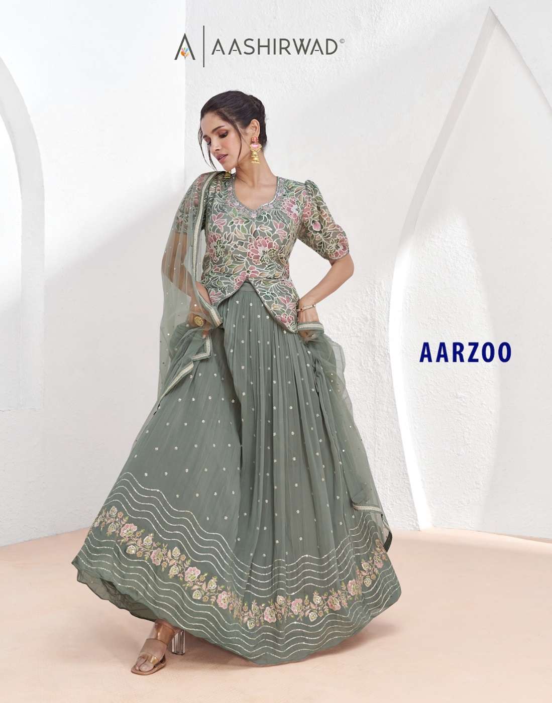 AARZOO BY AASHIRWAD CREATION 9912 TO 9915 SERIES REAL GEORGETTE DRESSES