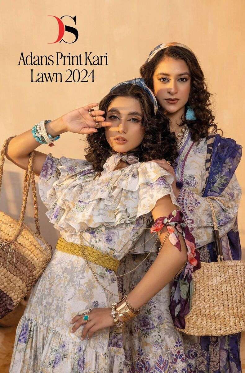 ADANS PRINTKARI LAWN 24 BY DEEPSY SUITS DESGINER PRINTED COTTON EMBROIDERY DRESSES