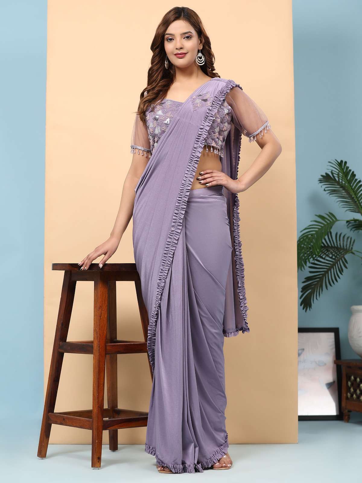 AMOHA 102073 COLOURS BY AMOHA TRENDZ IMPORTED FANCY STITCHED SAREES