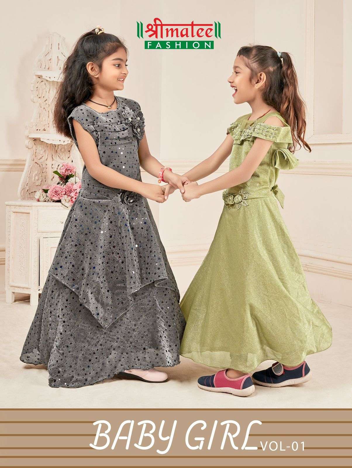 BABY GIRL VOL-1 BY SHREEMATEE FASHION 1101 TO 1104 SERIES FANCY ANARKALI GOWNS