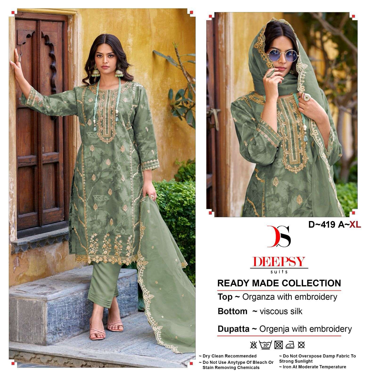 D-419 COLOURS BY DEEPSY SUITS HEAVY ORGANZA EMBROIDERY PAKISTANI DRESSES