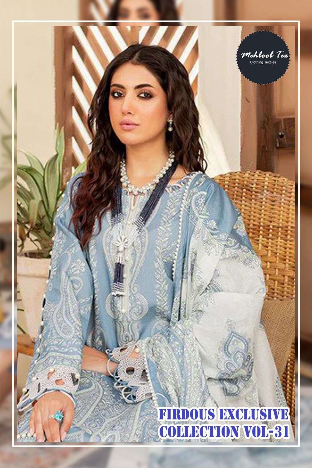 FIRDOUS VOL-31 BY MEHBOOB TEX HEAVY COTTON PRINT PATCH EMBROIDERED DRESSES