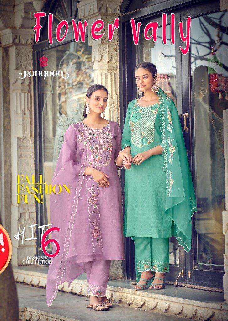 FLOWER VALLY BY RANGOON 5031 TO 5036 SERIES HEAVY PURE VISCOSE WORK DRESSES