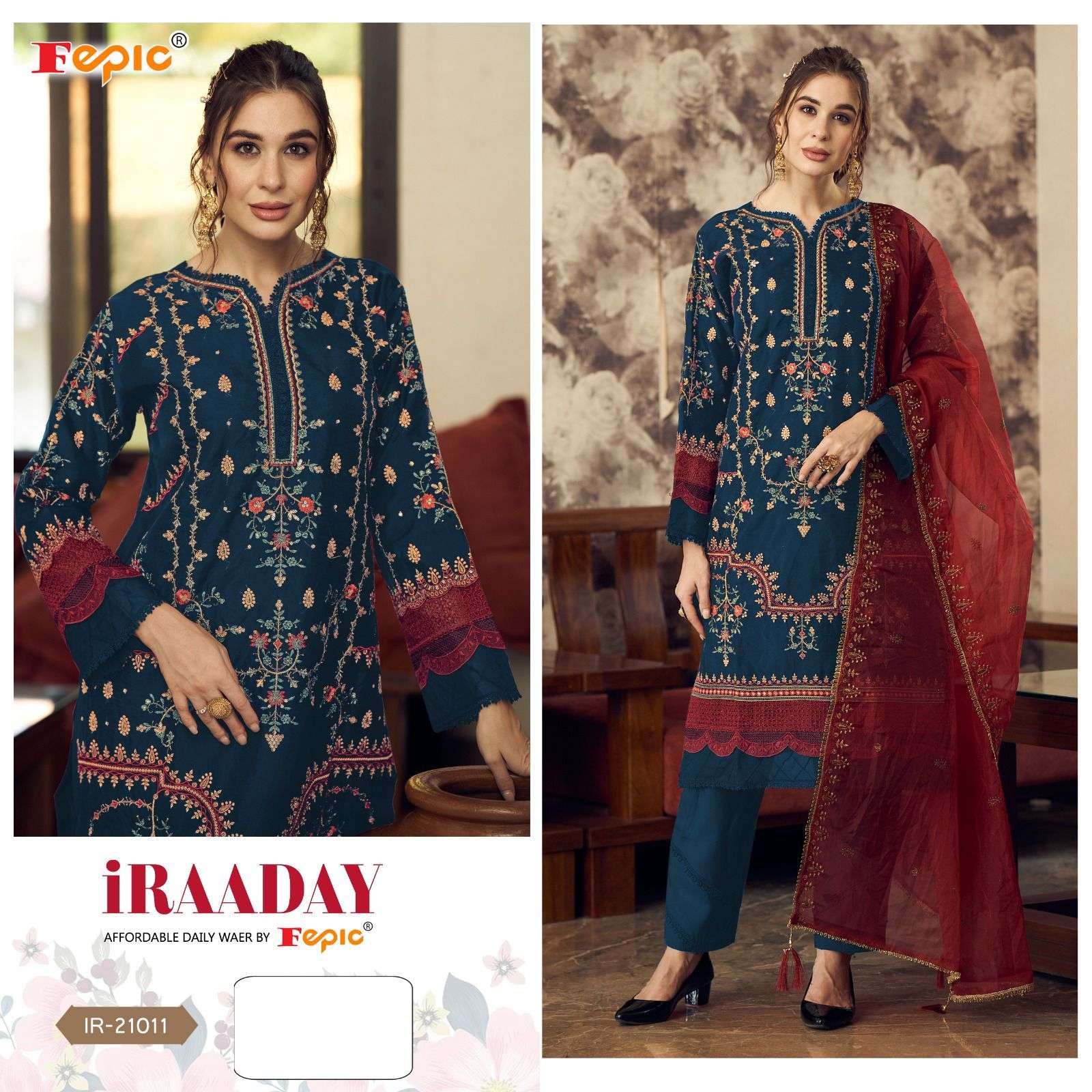 IR-21011 COLOURS BY FEPIC DESIGNER ORGANZA HEAVY EMBROIDERED PAKISTANI DRESSES