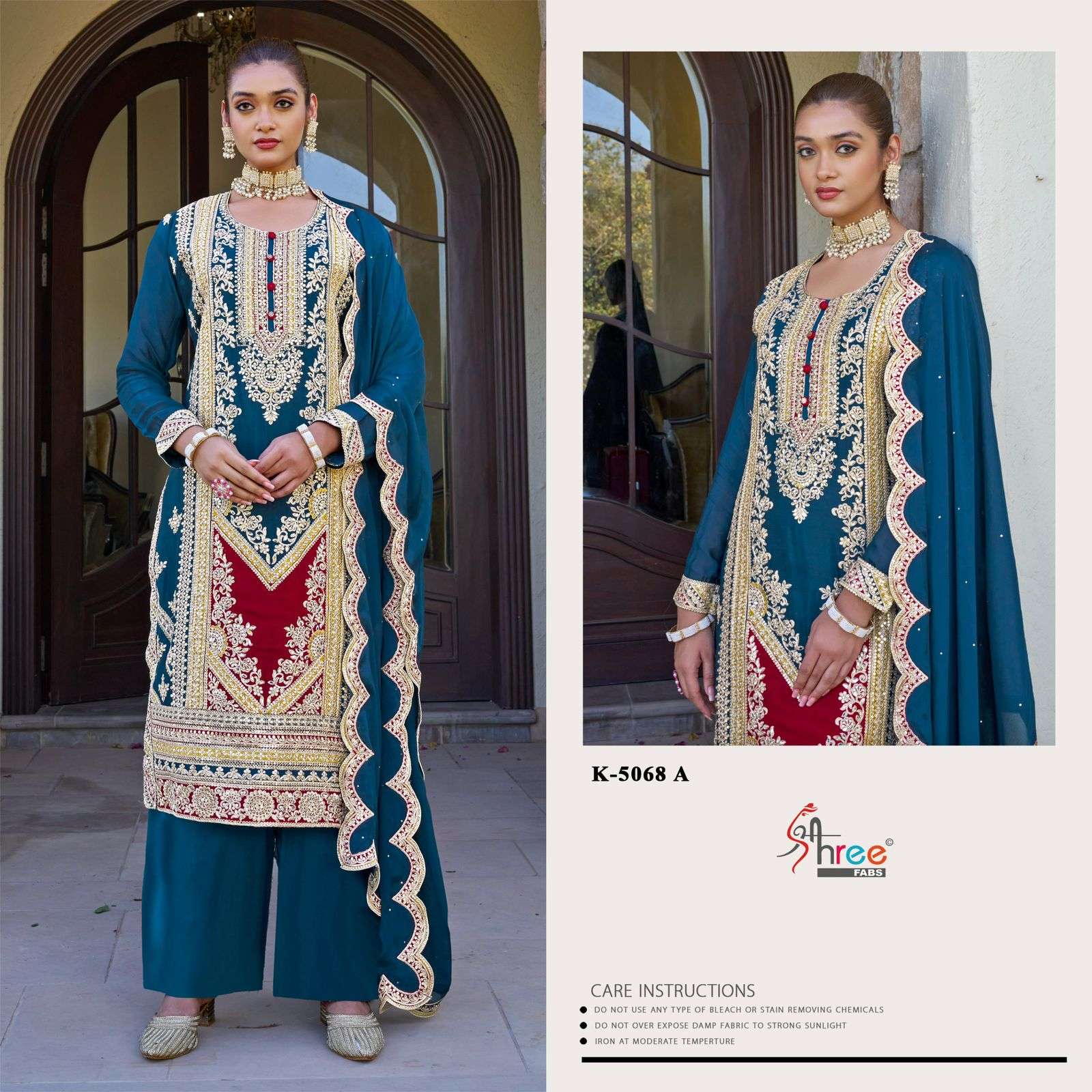 K-5068 COLOURS BY SHREE FABS CHINON SILK EMBROIDERY PAKISTANI DRESSES
