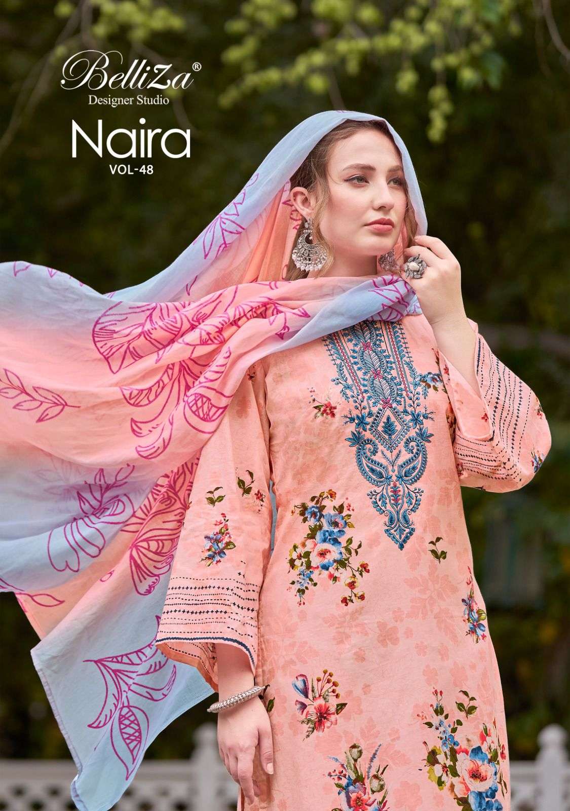 NAIRA VOL-48 BY BELLIZA 908-001 TO 908-008 SERIES COTTON EMBROIDERY DRESSES
