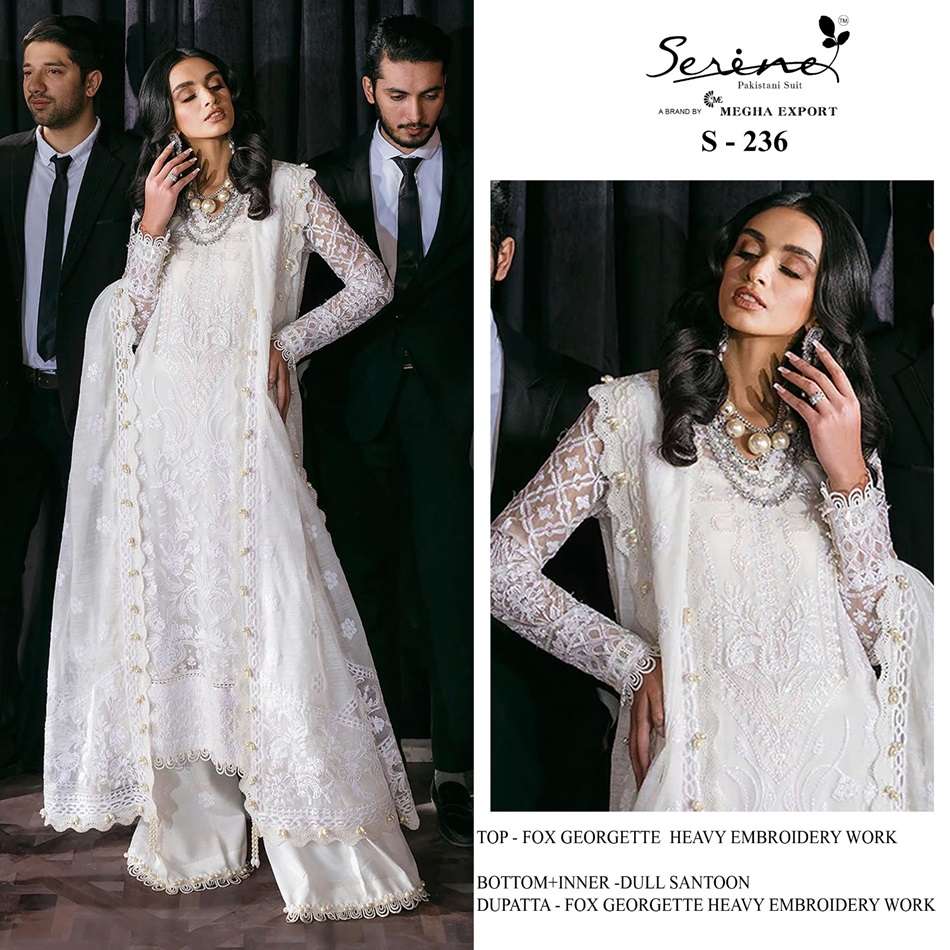 S-236 HIT DESIGN BY SERENE DESIGNER FAUX GEORGETTE EMBROIDERY PAKISTANI DRESS