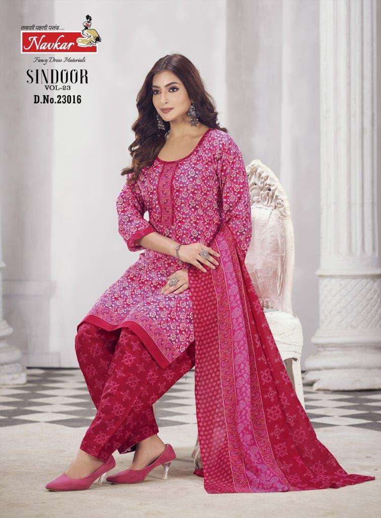 SINDOOR VOL-23 BY NAVKAR BRAND 23001 TO 23016 COTTON PRINTED STITCTHED DRESSES
