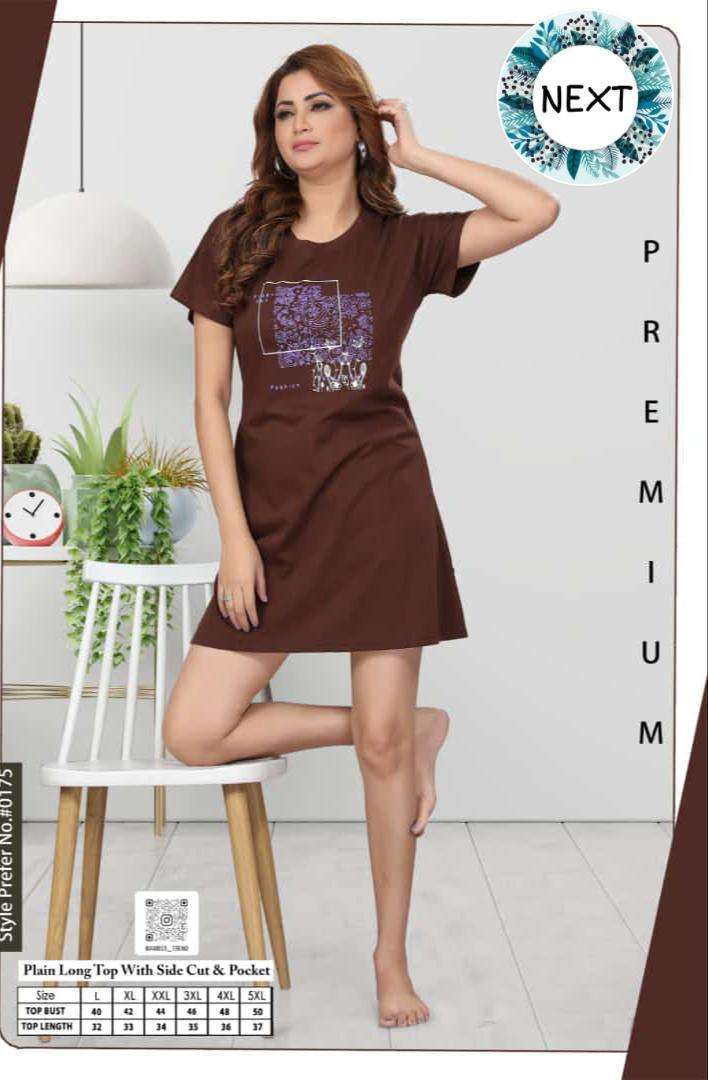SUMMER SPECIAL 175 BY ASLIWHOLESALE HOSIERY COTTON PRINTED NIGHT DRESSES