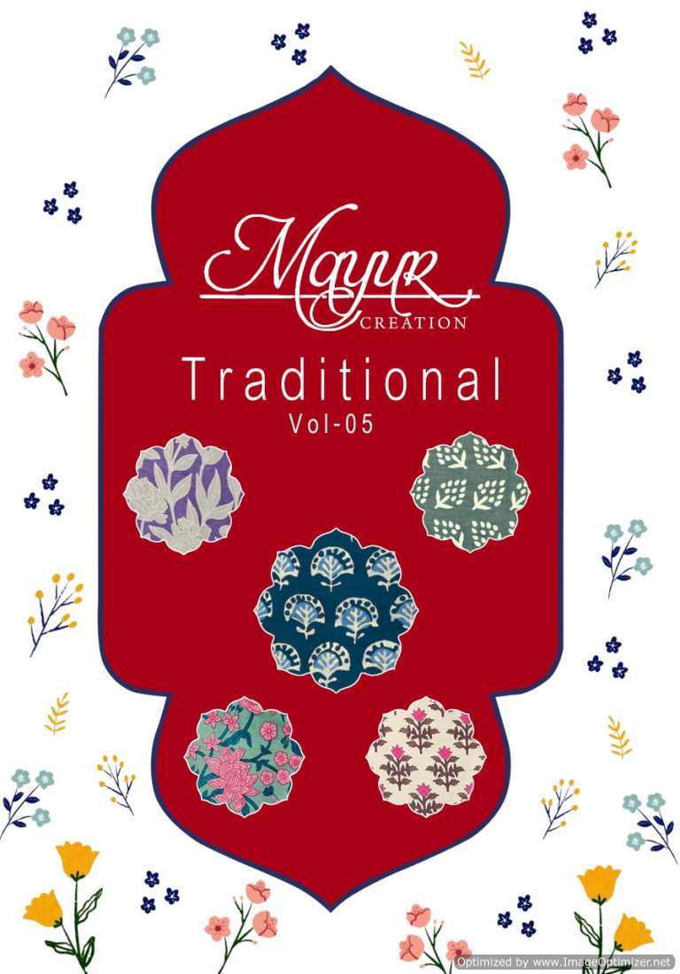 TRADITIONAL VOL-5 BY MAYUR CREATION 1001 TO 1010 SERIES COTTON PRINTED DRESSES