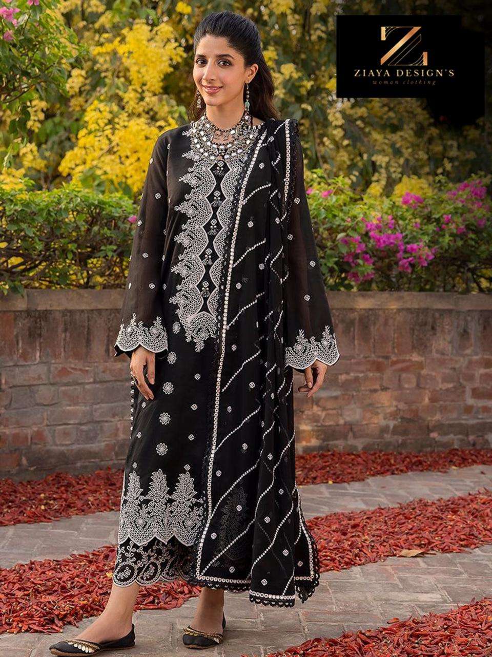 ZIAYA 1114 BY ASLIWHOLESALE HEAVY FOX GEORGETTE EMBROIDERY DRESSES